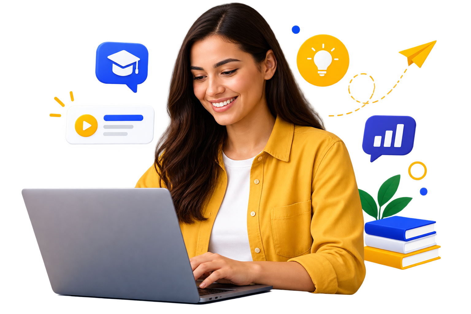 Estudiante aprendiendo en Academia Online Real
